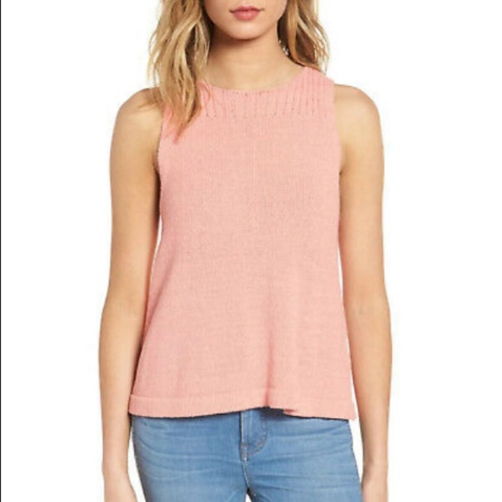 Madewell sleeveless sweater medium peach cotton